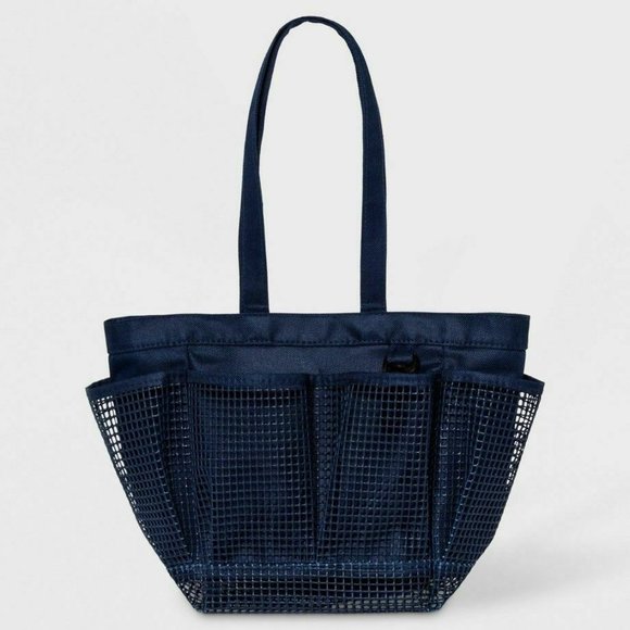 NWT Room Essentials Navy Blue Mesh Shower Caddy - Picture 3 of 11